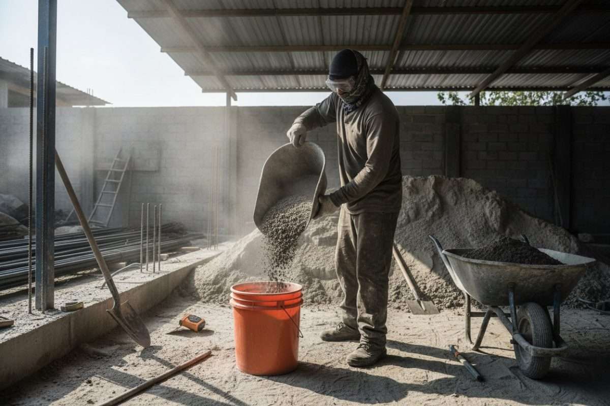 Réussir son dosage de béton au seau : la méthode 1-2-3