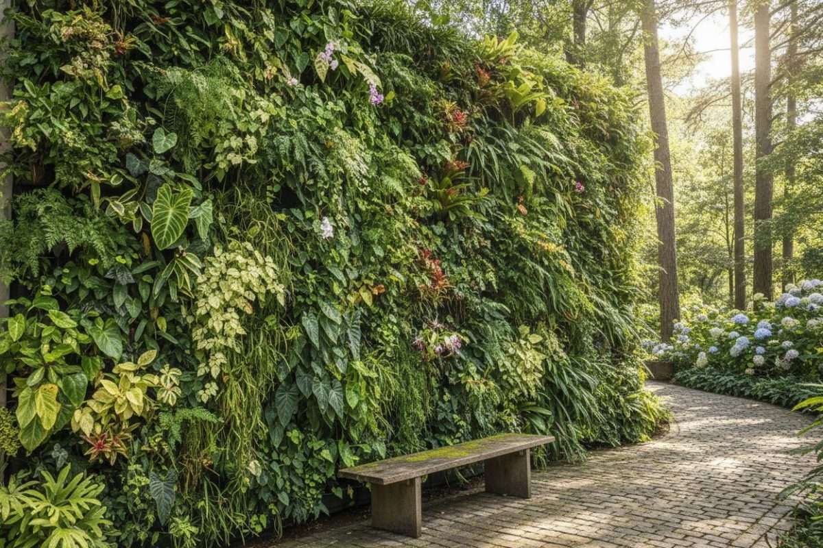 Mur végétal extérieur : entretien minimal pour une solution durable