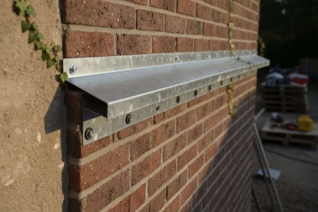 Pose de rive contre mur sur bac acier